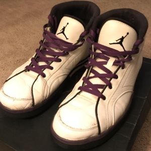 Purple and White Jordan’s Men’s Size 12
